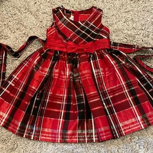 Bonnie Jean Red & Black Holiday Dress, Size 4T